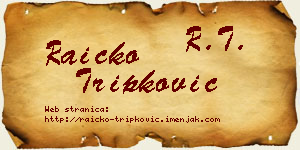 Raičko Tripković vizit kartica
